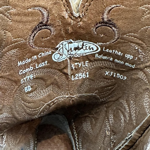 Justin Boots Womens Size 8B Brown Leather Western Cowboy Boots Embroidered L2561 - Picture 12 of 12